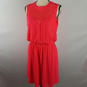 Maison Jules | Neon Pink/Coral Blouson Dress